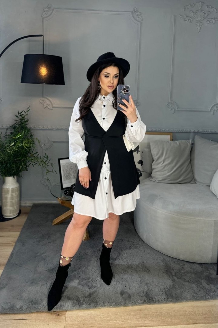 Комплект двойка платье-рубашка и сарафан KC-3276A599