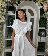 Платье с рюшами на плечах IMMA-216A590