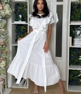 Платье с рюшами на плечах IMMA-216A590