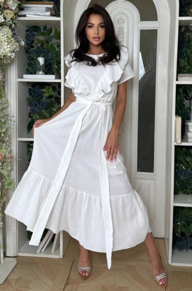 Платье с рюшами на плечах IMMA-216A590