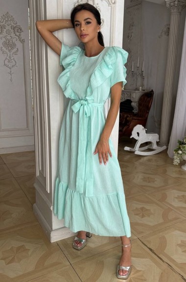 Платье с рюшами на плечах IMMA-216A590