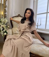 Платье с рюшами на плечах IMMA-216A590