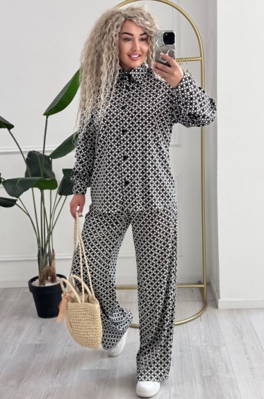 Костюм в пижамном стиле шелковый  SC-6090A670