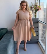 Елегантна лляна сукня QUA-5256A450