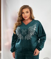 Велюровый костюм со стразами MOV-486A780