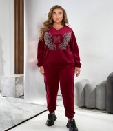 Велюровый костюм со стразами MOV-486A780 Велюровый костюм со стразами MOV-486A780