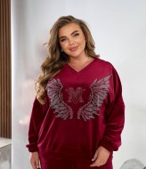 Велюровый костюм со стразами MOV-486A780 Велюровый костюм со стразами MOV-486A780