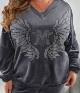 Велюровый костюм со стразами MOV-486A780 Велюровый костюм со стразами MOV-486A780