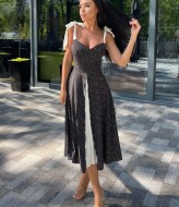 Комбинированное платье на бретелях MSM-245A450