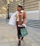 Женская дубленка короткая  VIA-299A920