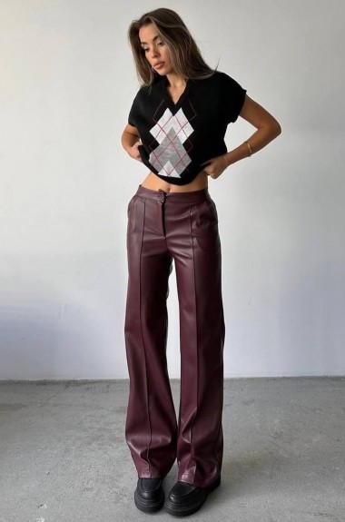 Женские широкие брюки на флисе DMP-A386A290B330