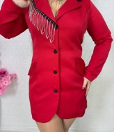 Платье пиджак с бахромой из страз  VK-055A750