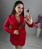 Платье пиджак с бахромой из страз  VK-055A750