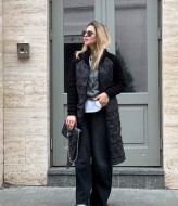 Пальто с вязаными рукавами LIS-0508A1290B1350