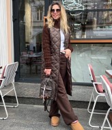 Пальто с вязаными рукавами LIS-0508A1290B1350