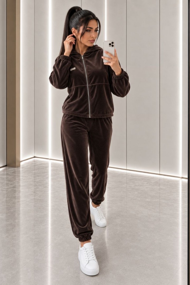 Велюровый костюм с капюшоном KASY-356A699