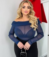 Прозрачное боди с длинным рукавом DAM-235A300