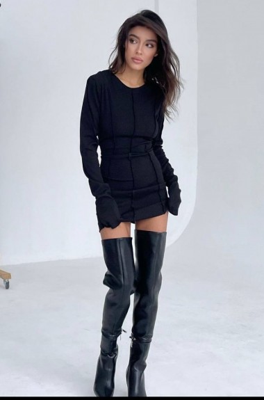 Платье облегающее черное ANN-411A350 Платье облегающее черное ANN-411A350