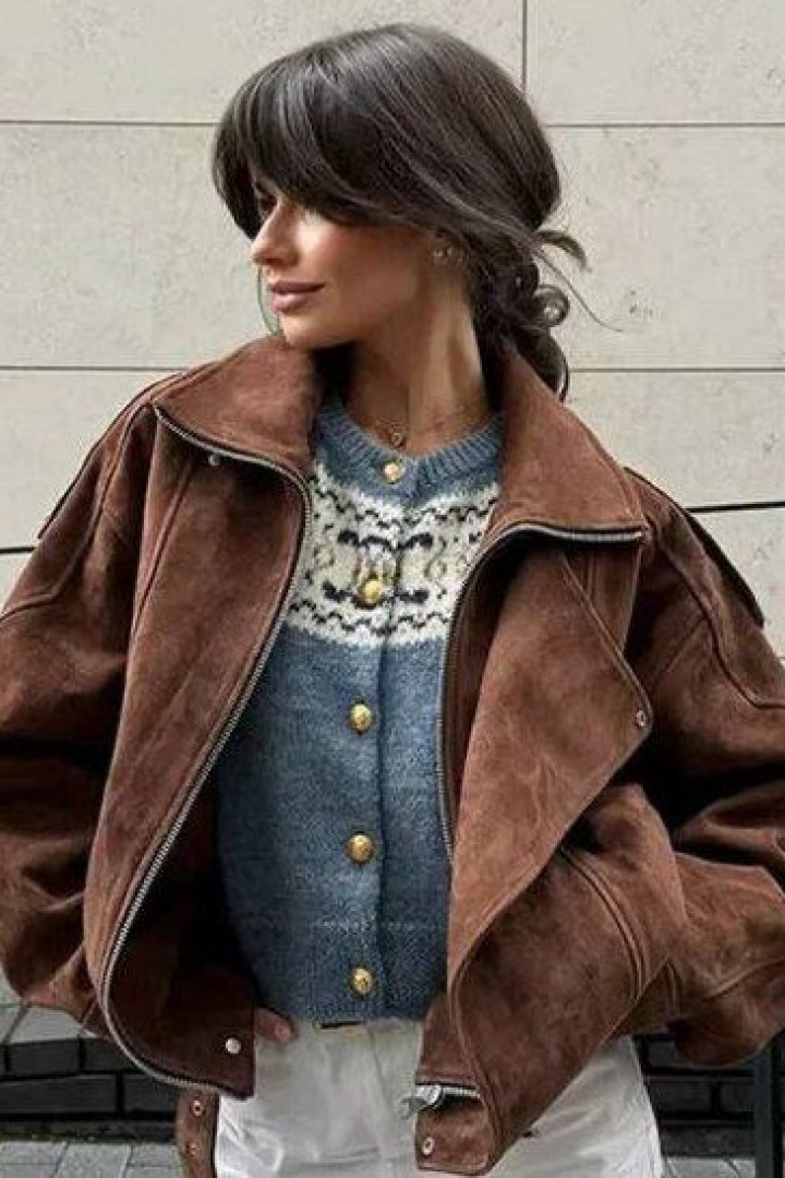 Стильная замшевая куртка INNA-328A1650