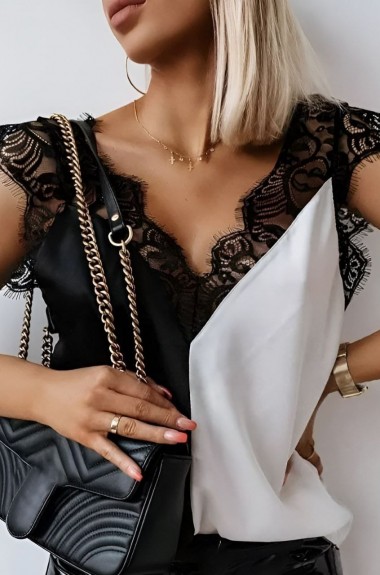 Блузка с кружевом KC-3056A350