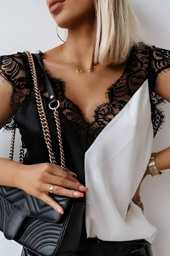 Блузка с кружевом KC-3056A350