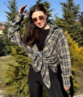 Рубашка в клетку с камнями MIK-1719A690