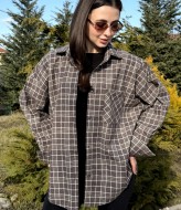 Рубашка в клетку с камнями MIK-1719A690