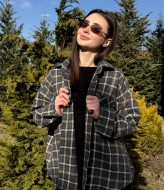 Рубашка в клетку с камнями MIK-1719A690