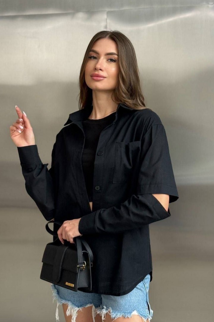 Сорочка  з розрізами на рукавах MIK-2454A420