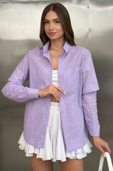 Сорочка  з розрізами на рукавах MIK-2454A420