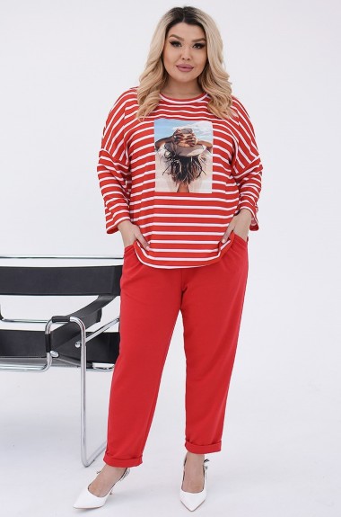 Модный трикотажный костюм женский VIA-199A22 Модный трикотажный костюм женский VIA-199A22