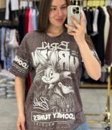 Футболка oversize со стильным накатом MIK-14.1A380