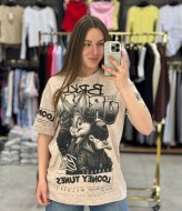 Футболка oversize со стильным накатом MIK-14.1A380