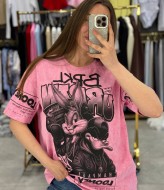 Футболка oversize со стильным накатом MIK-14.1A380