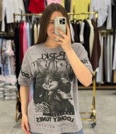 Футболка oversize со стильным накатом MIK-14.1A380