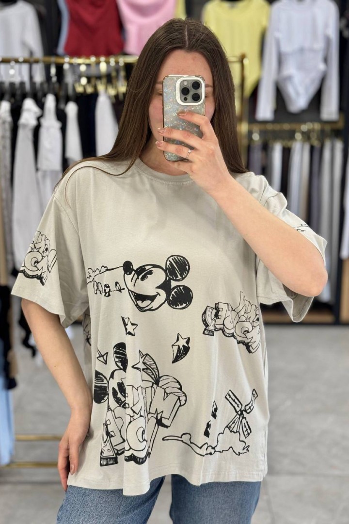 Футболка свободного кроя с накатом MIK-55.1A360