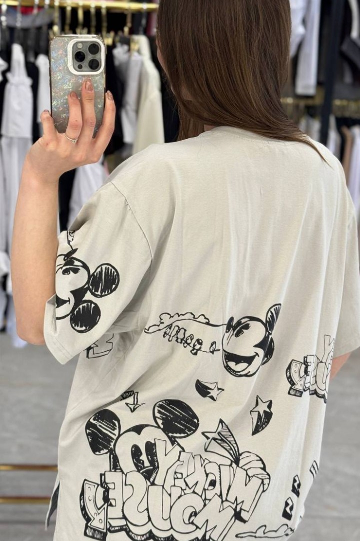 Футболка свободного кроя с накатом MIK-55.1A360