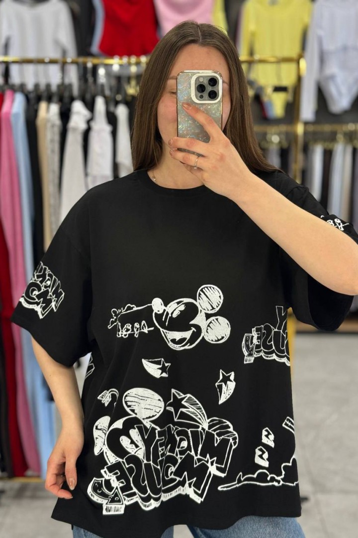 Футболка свободного кроя с накатом MIK-55.1A360