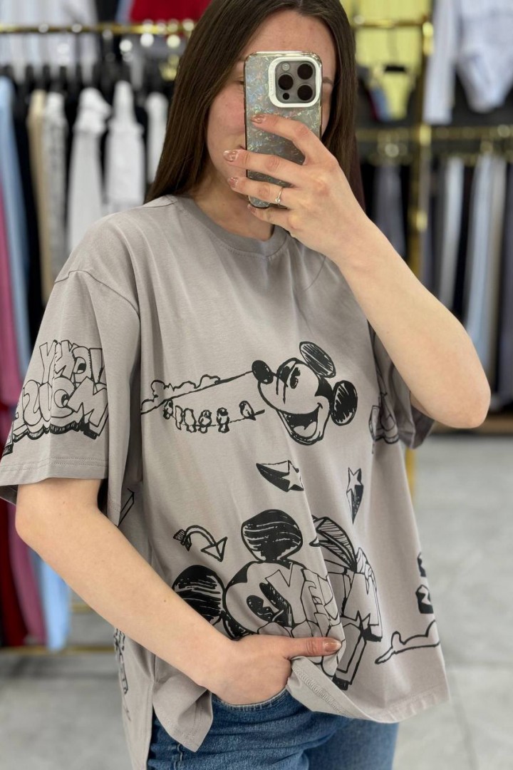 Футболка свободного кроя с накатом MIK-55.1A360