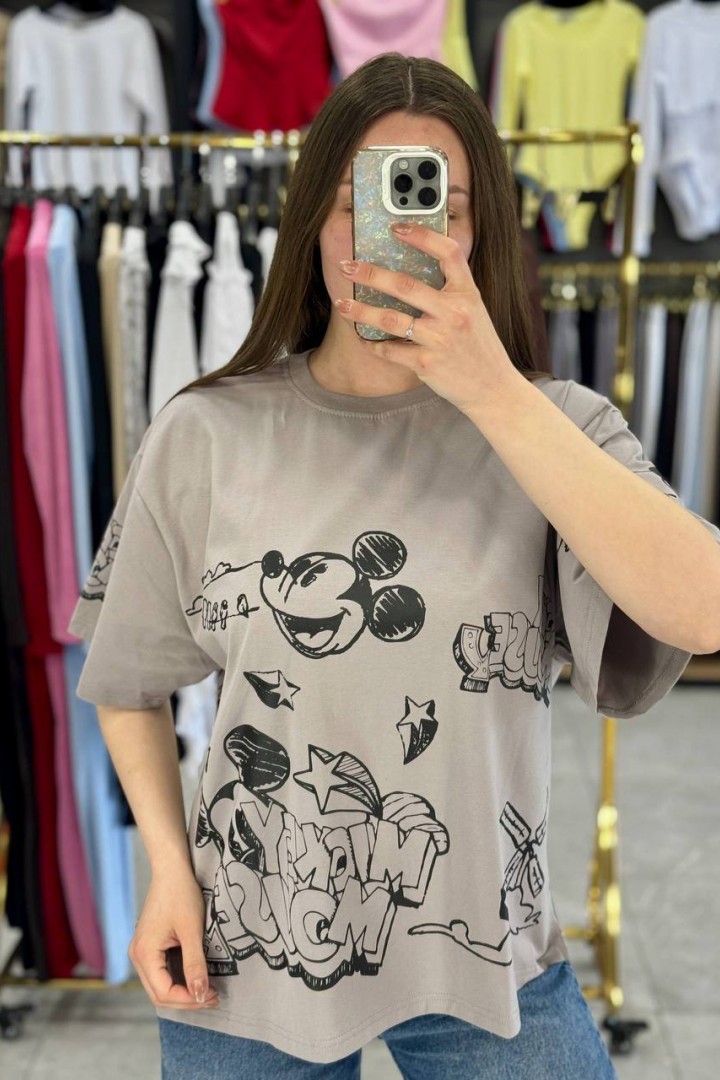 Футболка свободного кроя с накатом MIK-55.1A360