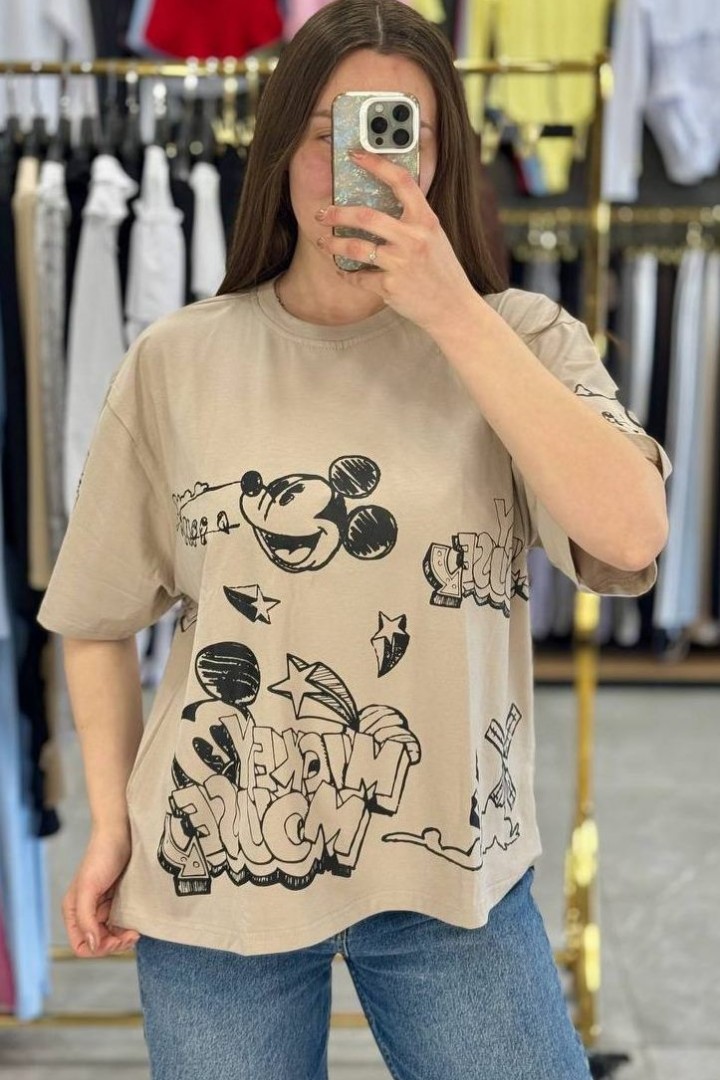 Футболка свободного кроя с накатом MIK-55.1A360