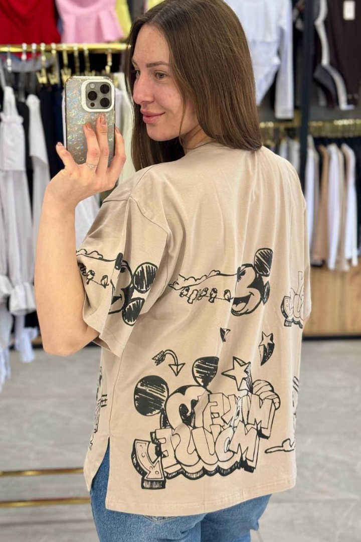 Футболка свободного кроя с накатом MIK-55.1A360