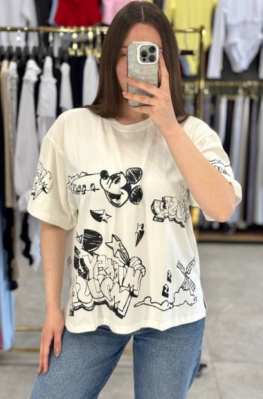 Футболка свободного кроя с накатом MIK-55.1A360