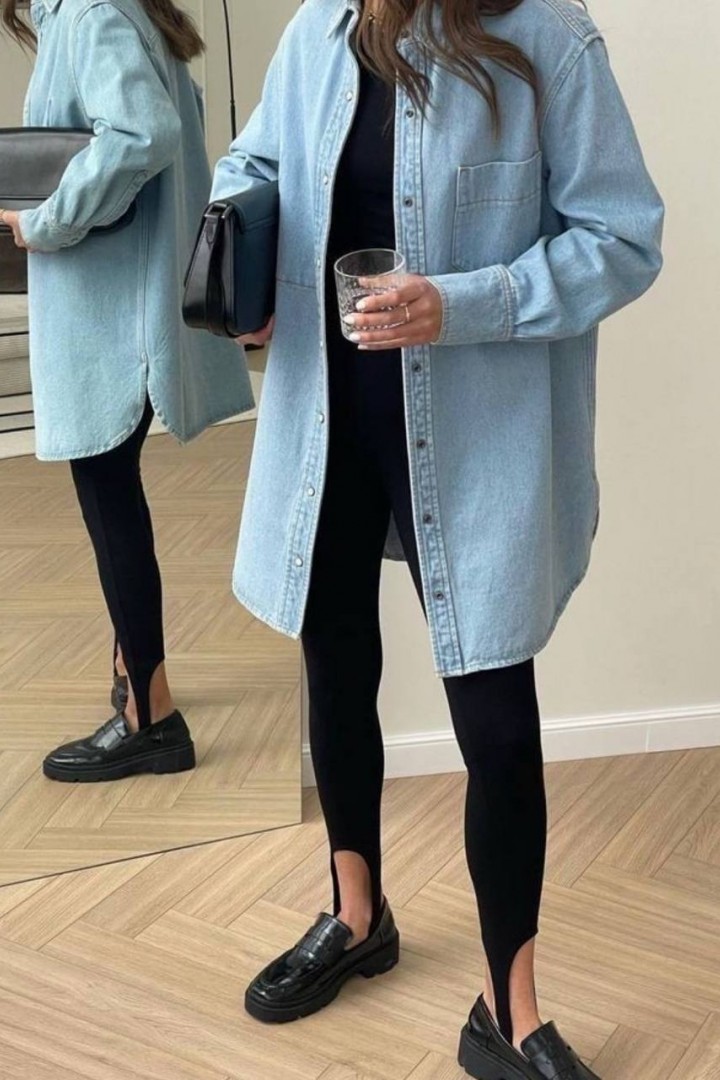 Чорні легінси зі штрипками STC-228A300