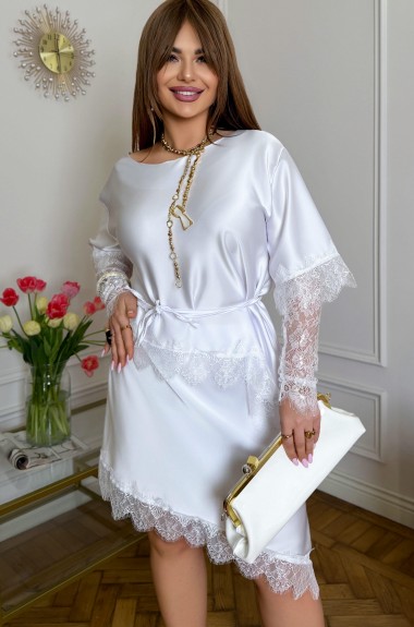 Юбка шелковая Асимметрия с кружевом YM-7166A16.5