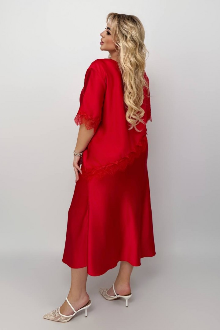 Блуза шелковая Асимметрия с кружевом YM-7167A18.5