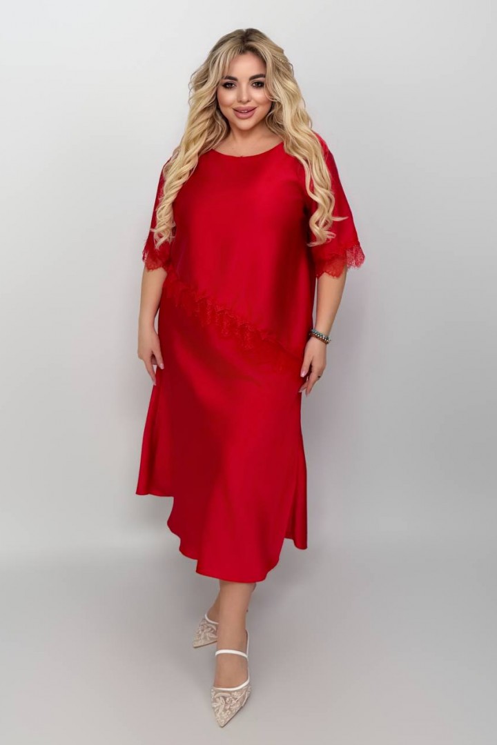 Блуза шелковая Асимметрия с кружевом YM-7167A18.5