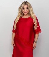 Блуза шелковая Асимметрия с кружевом YM-7167A18.5