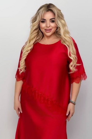 Блуза шелковая Асимметрия с кружевом YM-7167A18.5