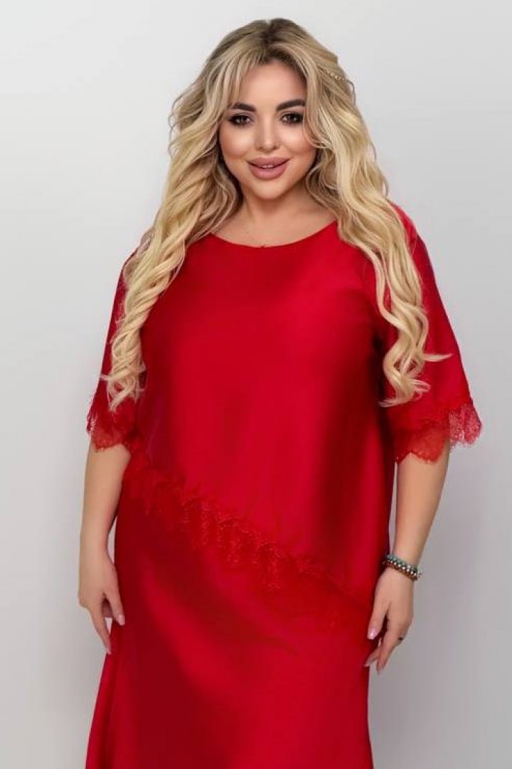 Блуза шелковая Асимметрия с кружевом YM-7167A18.5